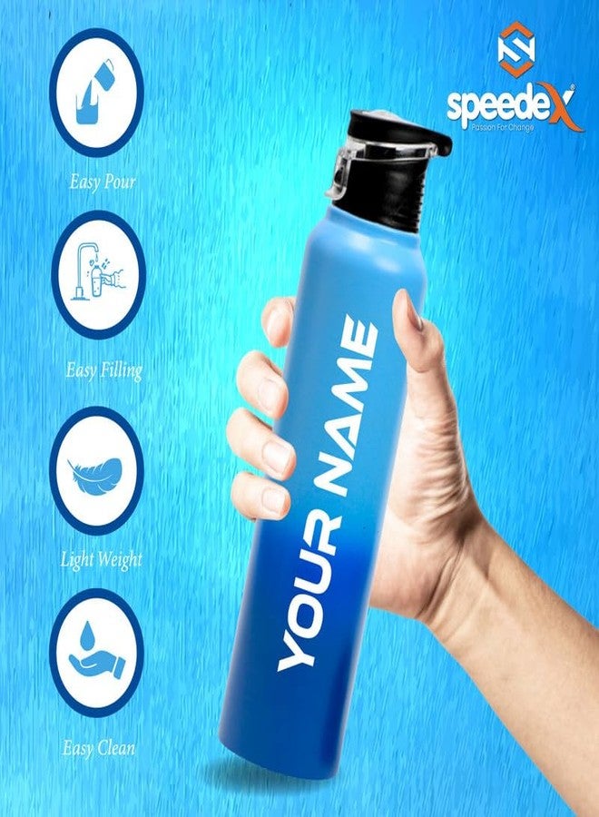 سبيديكس زجاجة مياه سبيدكس من الفولاذ المقاوم للصدأ سعة 1 لتر للأطفال، بنين وبنات، مثالية للنادي الرياضي، والرياضة، والاستخدام في الثلاجة، والمدرسة، والمكتب - 1000 مل، لون أزرق، غطاء قلاب - Image 3